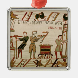 They cook the meat metal ornament