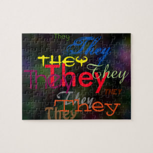 They/Custom Pronoun All Over Puzzle