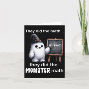 They Did The Monster Math Yeti Funny Halloween Tea Card