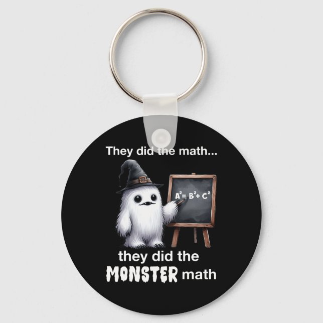 They Did The Monster Math Yeti Funny Halloween Tea Keychain (Front)
