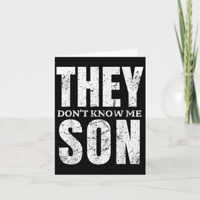 They Dont Know Me Son Bodybuilder Workout Gym Moti Card (Front)