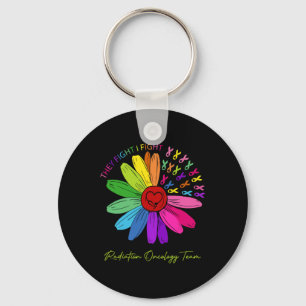 They Fight I Fight. Oncology Team. Radiation Oncol Keychain