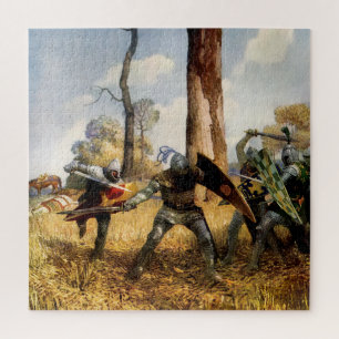 “They Fought on Foot” by NC Wyeth Jigsaw Puzzle
