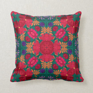 they mexican textile flowers throw pillow