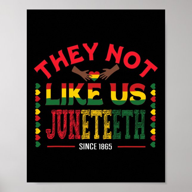They Not Like Us Juneteenth Since 1865 Black Freed Poster (Front)