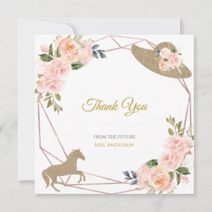 They’re Off to the Altar! Derby Theme Wedding Thank You Card