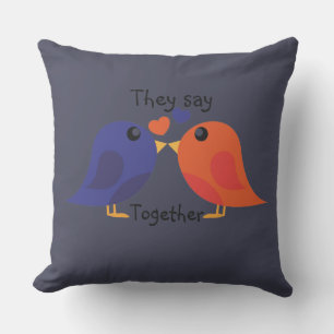 They Say Together Navy Decorative Pillow