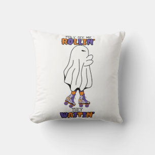 They see me rollin' they waitin' Retro Ghost Throw Pillow