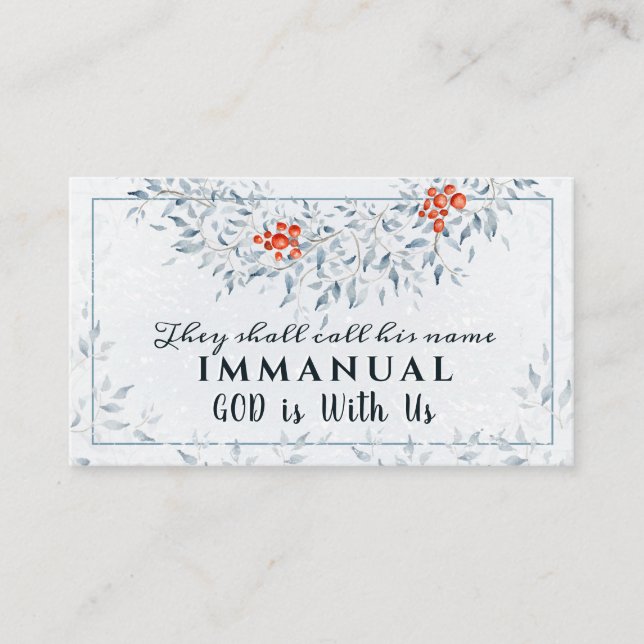 They shall call His name Immanuel, Christmas Business Card (Front)