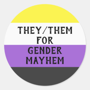 They/Them for Gender Mayhem Sticker (Enby flag)
