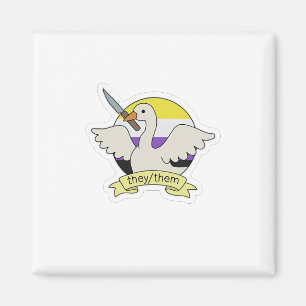 They Them Goose Non binary LGBT Pride Month Magnet