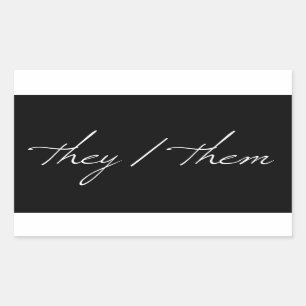 They Them in Script Font Sticker