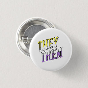 They Them Nonbinary Colours 1 Inch Round Button
