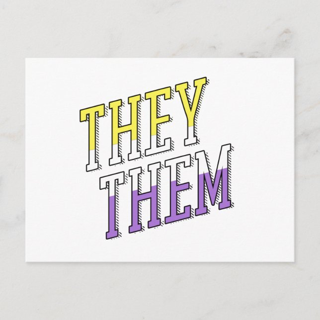 They Them Nonbinary Colours Postcard (Front)