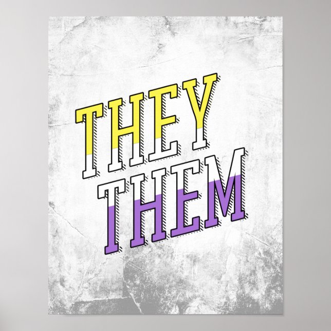 They Them Nonbinary Colours Poster (Front)