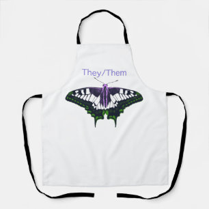 They/Them Nonbinary Pride Swallowtail Butterfly Apron