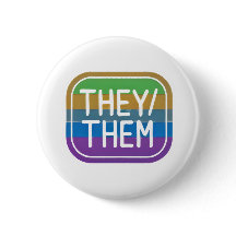 THEY/THEM Pronoun Rainbow Circle Pride