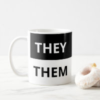 They/Them Pronouns Black & White Classic Mug