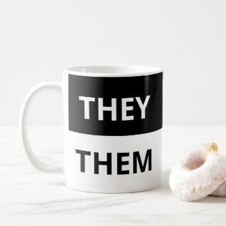 They/Them Pronouns Black & White Classic Mug