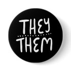 THEY/THEM Pronouns Black White Handletter Minimal