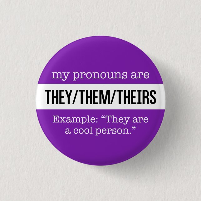 They/Them Pronouns – Gender Creative Flag 1 Inch Round Button (Front)