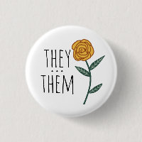 THEY/THEM Pronouns Gold Rose CUSTOM