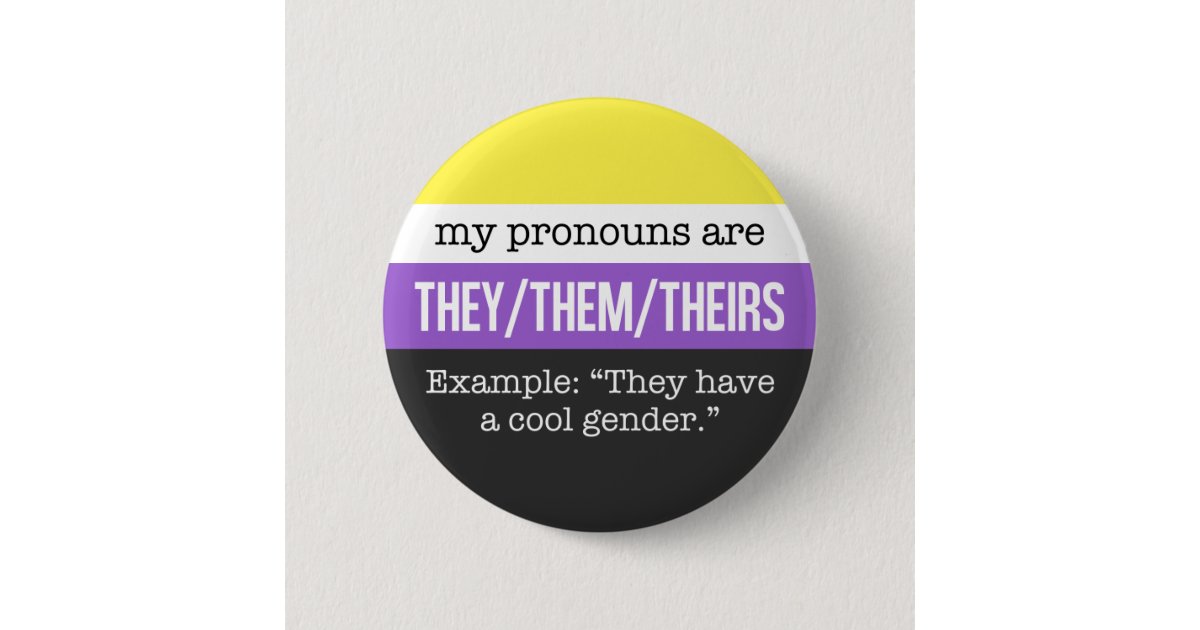 They/Them Pronouns – Nonbinary Flag 2 Inch Round Button | Zazzle.ca