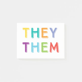 they them pronouns post-it notes