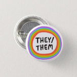 THEY/THEM Pronouns Rainbow Circle 1 Inch Round Button<br><div class="desc">Decorate your outfit with this cool art button. You can customize it and add text too. Check my shop for lots more colours and patterns! Let me know if you'd like something custom too.</div>