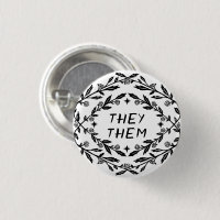 THEY THEM PRONOUNS Roses Vines Botanical CUSTOM