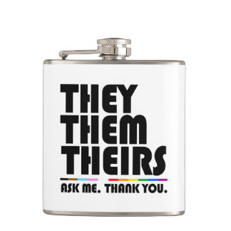 They Them Theirs Hip Flask