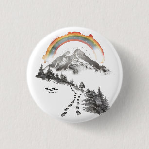 They/Them Trailblazer – LGBTQ Pride Camping Art,  1 Inch Round Button