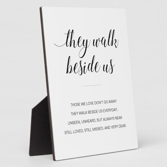 They Walk Beside Us Memorial Poem Wedding Plaque (Side)
