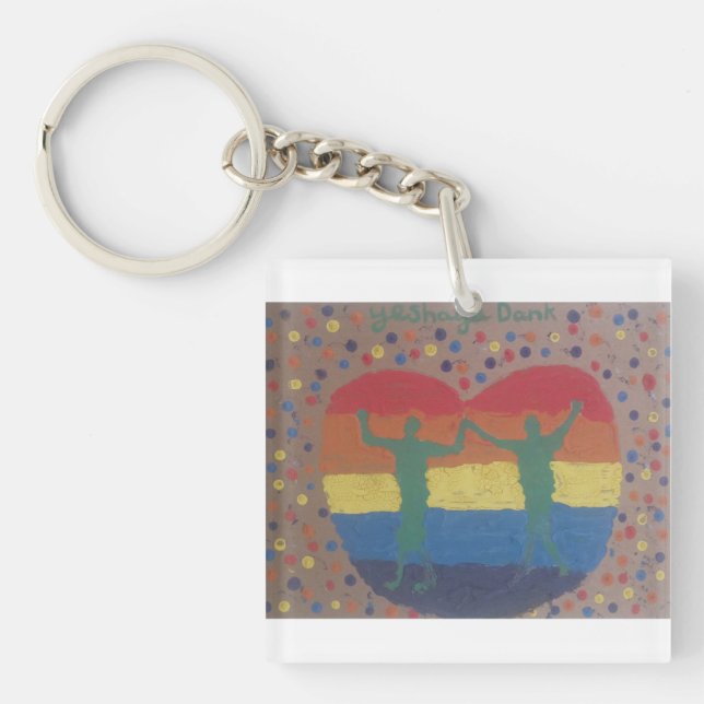 They wed the rainbow wedding by Yeshaya Dank Keychain (Front)