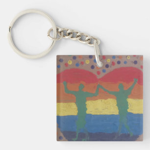 They wed the rainbow wedding by Yeshaya Dank Keychain