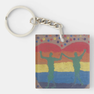 They wed the rainbow wedding by Yeshaya Dank Keychain
