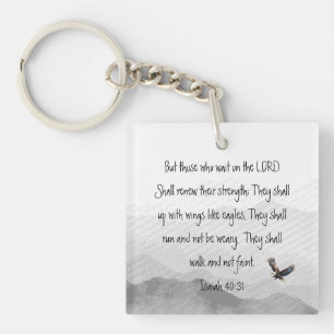 They Who Wait Upon the Lord Eagle Isaiah Keychain