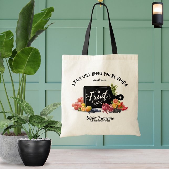 They Will Know You By Your Fruit Tote Bag (They Will Know You By Your Fruit Tote Bag for the spiritual woman in your life. Great gift idea!)