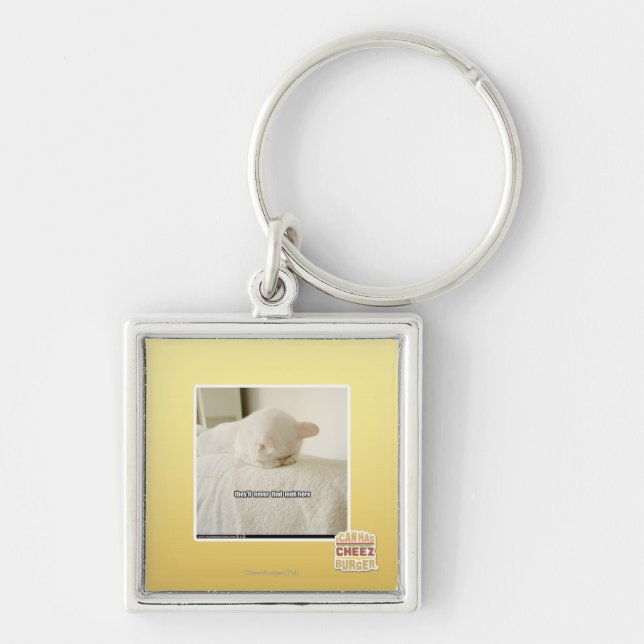 they'll never find meh here keychain (Front)