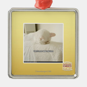 they'll never find meh here metal ornament