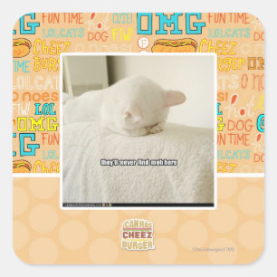 they'll never find meh here square sticker