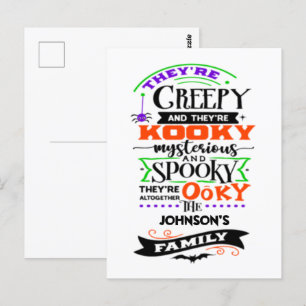 They're Creepy and They're Kooky Mysterious Spooky Postcard