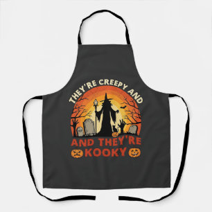 Theyre Creepy Kooky Halloween Witch Graveyard Pump Apron