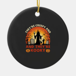 Theyre Creepy Kooky Halloween Witch Graveyard Pump Ceramic Ornament