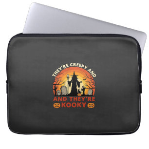 Theyre Creepy Kooky Halloween Witch Graveyard Pump Laptop Sleeve