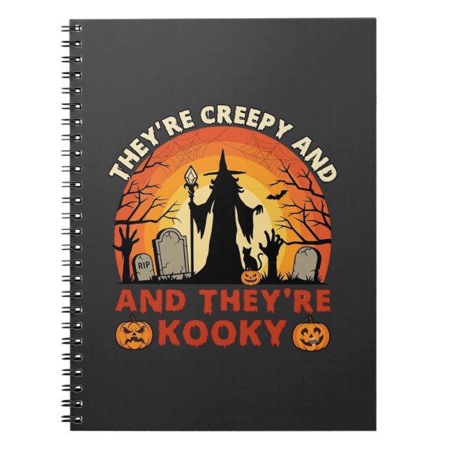Theyre Creepy Kooky Halloween Witch Graveyard Pump Notebook (Front)