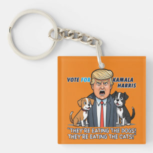 They're Eating The Dogs Funny Trump Kamala 2024 Keychain