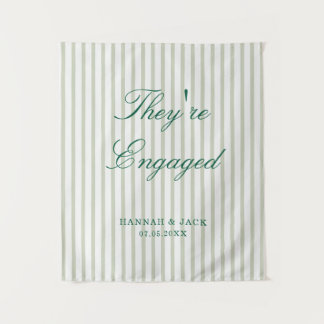 They're Engaged Welcome Custom Engagement Party Tapestry