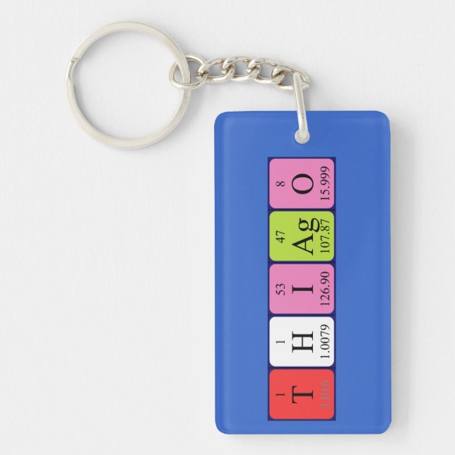 Thiago periodic table name keyring (Front)