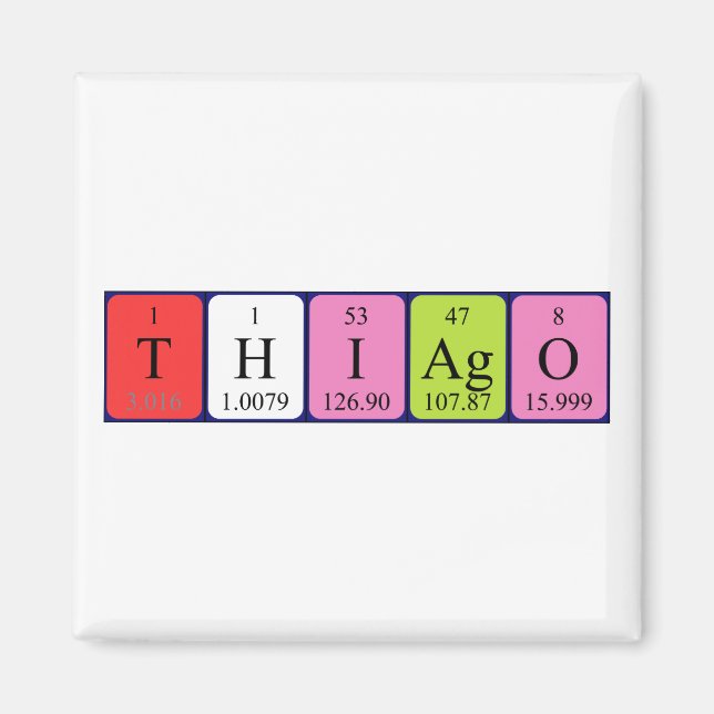 Thiago periodic table name magnet (Front)